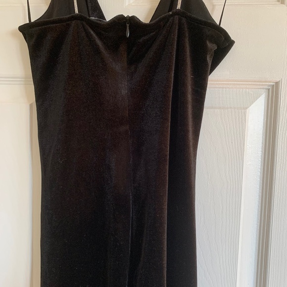 ZARA Velvet low cut, ruching, High slit dress, Xs-Sm - Picture 8 of 8